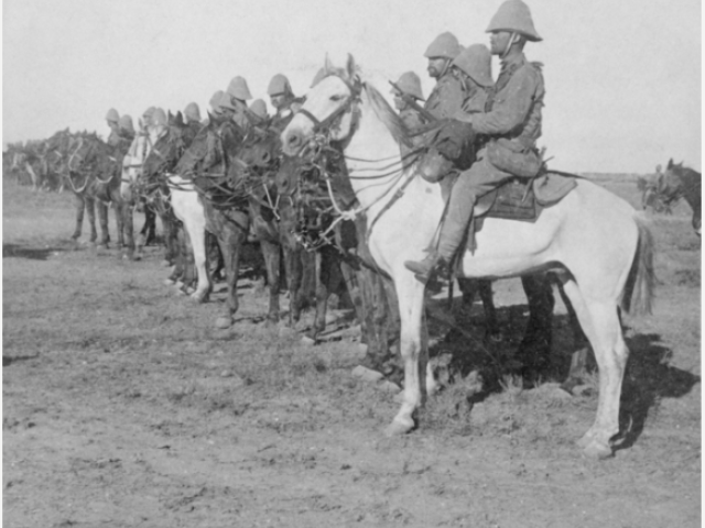 Mounted troops of the NSW Mounted Rifles at Belmont, South Africa, 31 Dec 1899