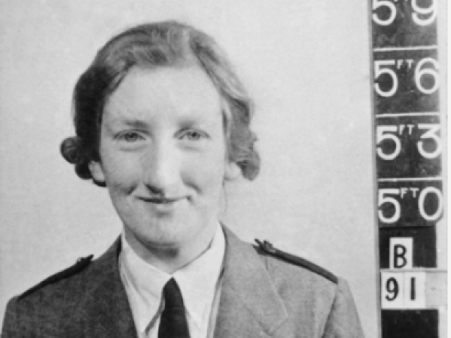 Paybook photograph, taken on enlistment, of SFX13419 Sister Annie Merle (Merle) Trenery, 2/13th Australian General Hospital, Australian Army Nursing Service, c.1941