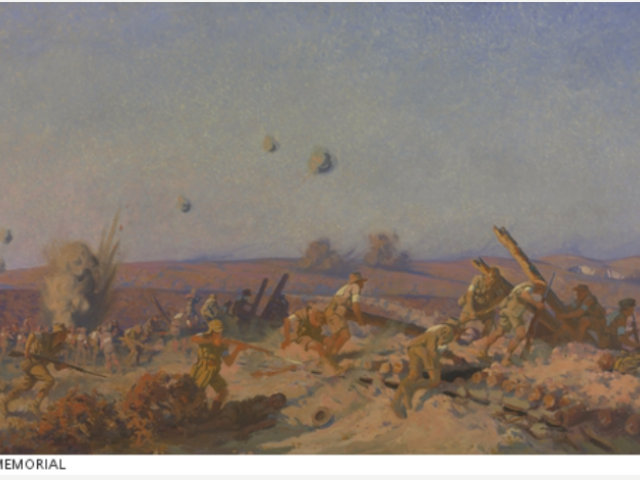 The battlefield at Gallipoli during the Battle for Lone Pine, August 1915. Artist: Fred Leist, 1921