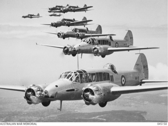 Avro Anson bombers from No. 3 Squadron RAAF. c.1939-45