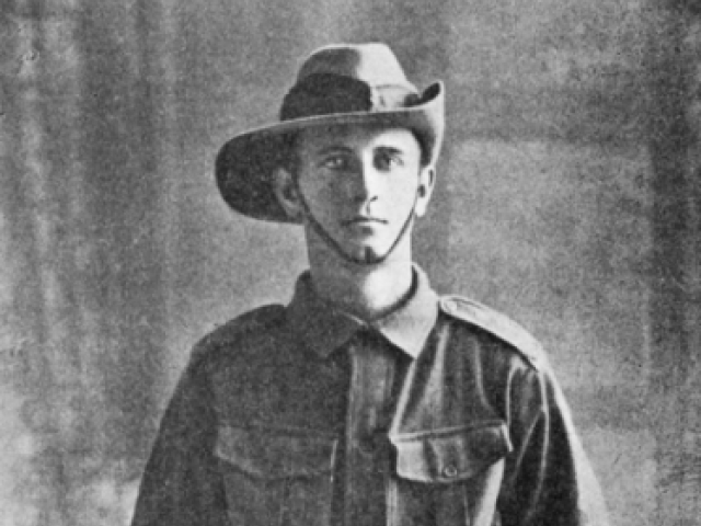 Studio portrait of 1626 Private (Pte) Charles Stanley Bingley, 55th Battalion. c.1915