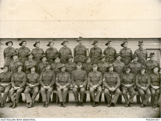 Members of the 2/40th Battalion at Brighton Army Camp prior to embarkation for service overseas; the unit was the only battalion in the Australian Imperial Force recruited almost entirely from Tasmania.