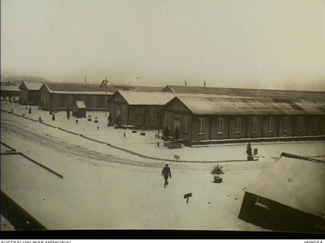 Saint-Pol-sur-Ternoise, France. c. 1917. A British Army stationary hospital in the snow. (Donor British Official Photograph D775)