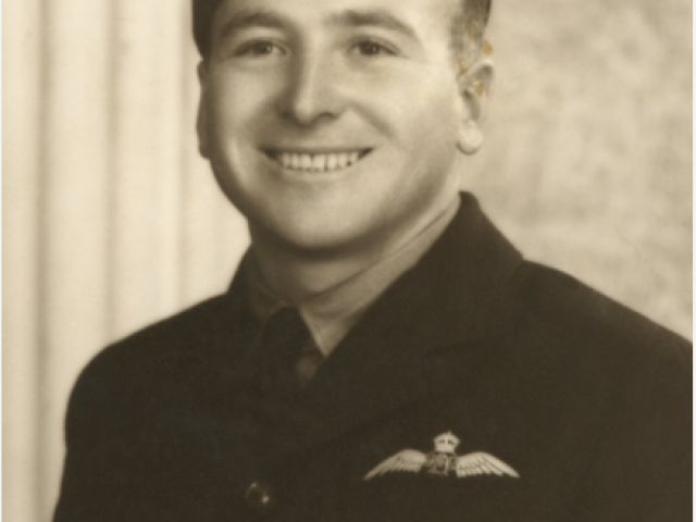 Studio portrait of 402522 Sergeant (later Flight Sergeant (Flt Sgt)) John McAulay Morrison, 452 Squadron RAAF (later 75 Squadron RAAF), of Grafton, NSW