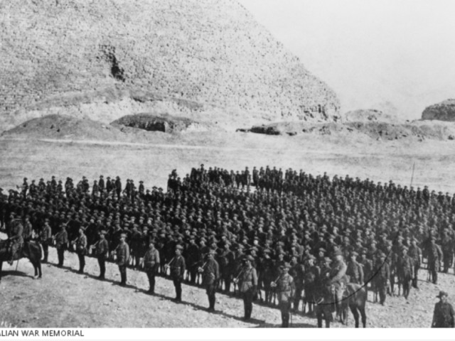 Members of the 3rd Battalion AIF assembled on parade. December 1914