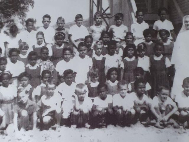 Frances Visini and Pamela Tapim went to school together on Thursday Island. Photo: Courtesy Pamela Tapim and Frances Visini