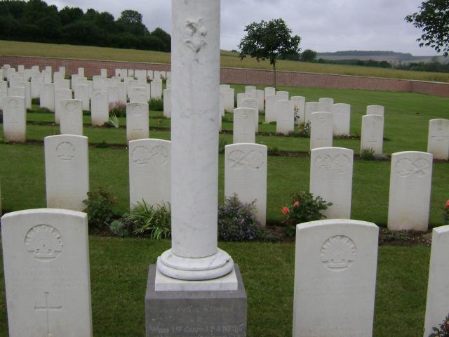 Unique grave memorial for 1812 Lance Corporal John Patrick O'Neill.