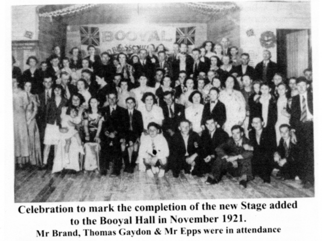 Celebration to mark the completion of the new stage added to the Booyal Hall in November 1921