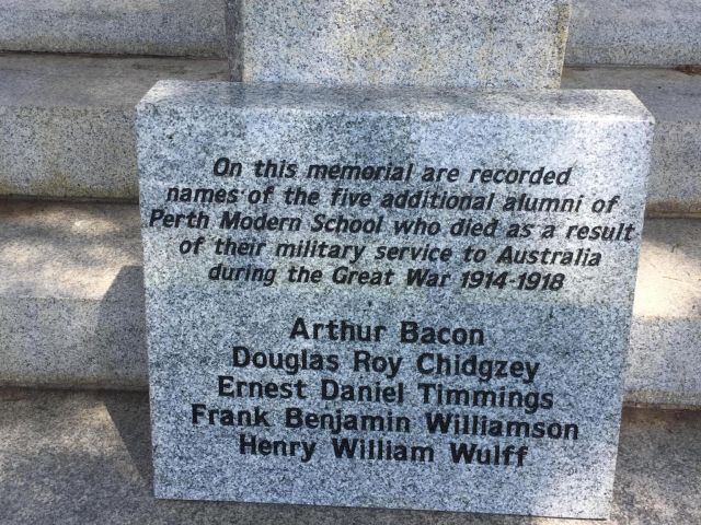 Plinth with five additional names fixed to the war memorial in 2020.