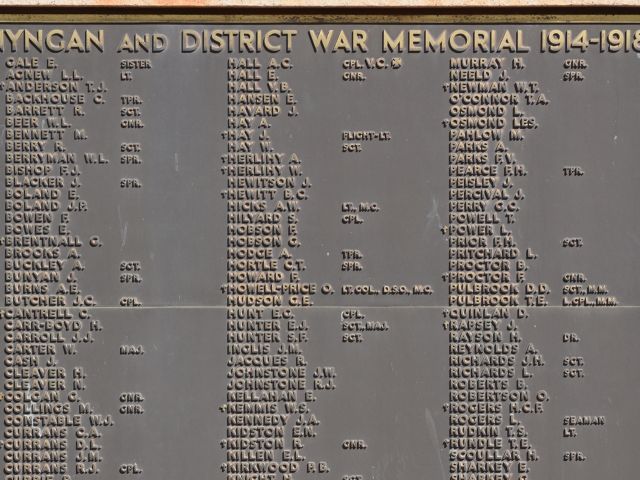 The Nyngan and District First World War Roll of Honour
