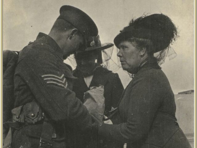 A mother farewells her soldier son