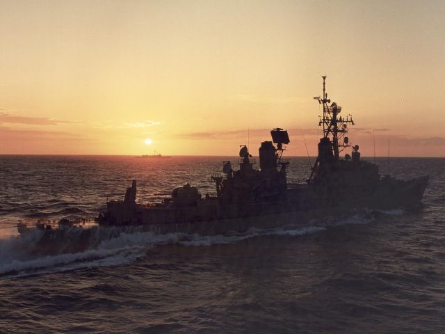 H.M.A.S. Perth DDG 38 Sunset