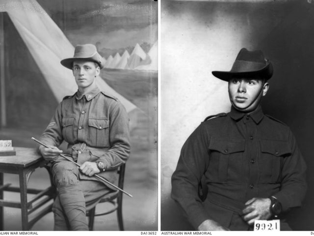 Sergeant John Ross and Private Andrew Neal, two of the men commemorated at Tambo Upper. (AWM photos)