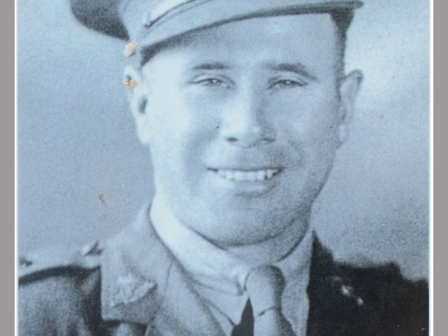 The photo of Harry Doncaster, as displayed on the information panel at the POW Camp site in Cowra