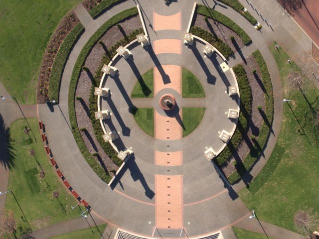 Aerial photo of Village Green War Memorial Area