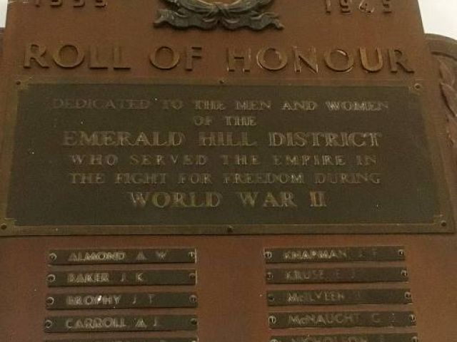 Emerald Hill WW1 honour roll