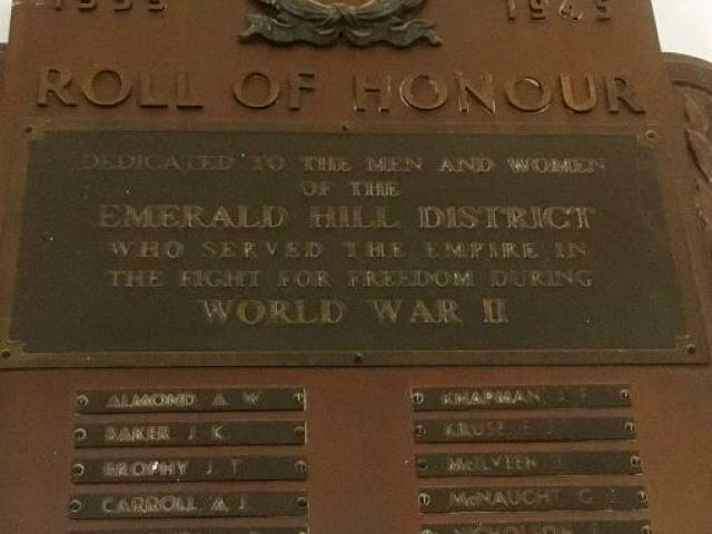 Emerald Hill WW1 honour roll