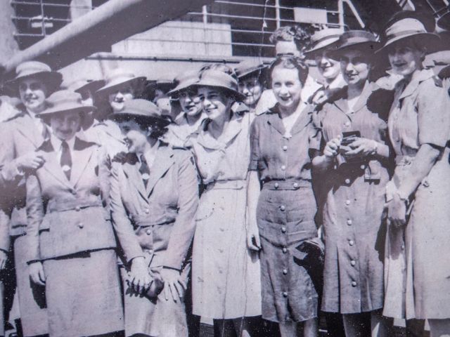 Australian Army Nurses on board one of the ships evacuated from Singapore in February 1942.