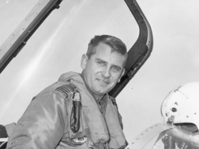 Flight Lieutenant Garry Cooper (retd) in a RAAF Mirage aircraft.