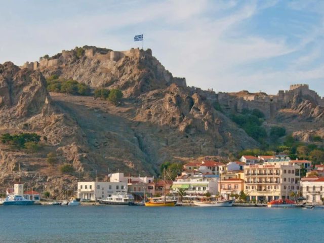 The famous 'kastro' above the main town, Myrina, on Lemnos, where Australian and New Zealand troops and personnel staged their preparations for the ill-fated Galipolli campaign. Photo: JSSIII/iStock