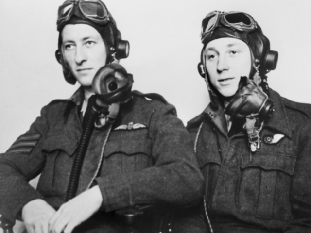 Leeton airmen Edward George Wicky and Oswald Mountford. Photo: Australian War Memorial.