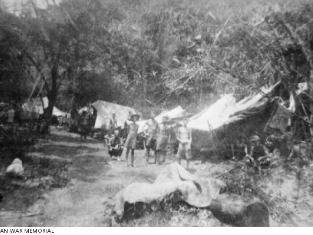 Allied prisoners of war (POWs) taken at No 2 Staging Camp on the Burma-Thailand Railway in August 1943. These POWs were taken at Singapore on 15 February 1942.