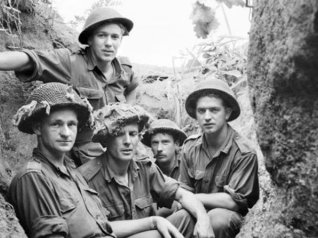 Australian Soldier in dug out Korea