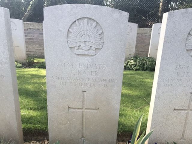 Frederick Jacob Kafer, 53rd Battalion Peronne Communal Cemetery Extension Plot I, Row B, Grave No. 23