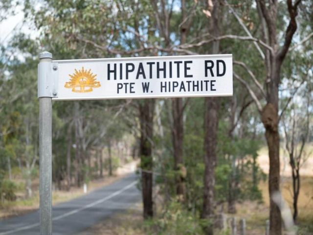 Hipathite Road in Waterloo badged under Council’s Streets of Remembrance Program in honour of Private William Hipathite, a Yandaran dairy farmer and father of seven.