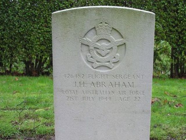 Flight Sergeant James Hedley Abraham, No. 467 Squadron, Royal Australian Air Force Headstone