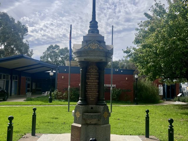 Boer War Memorial in front of Memorial Hall