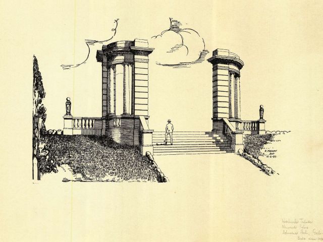 Hitchcock Memorial Gateway original Drawings