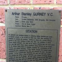 Plaque for A.S Gurney V.C