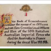 Book of remembrance 58 Batt AIF