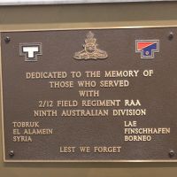 Plaque, 2/12 Field regiment RAA