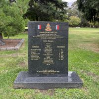 Essendon rifles commemorative head stone