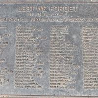 Plaque titled LEST WE FORGET