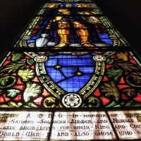 Christ Church Beechworth World War II memorial window (1947). Memorial inscription.