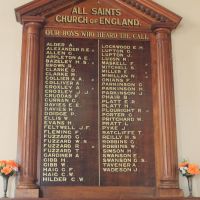 All Saints Church of England WW1 Honour Board