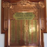 FWW Roll of Honour in Dudley District Hall, behind the Post Office
