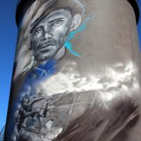 Hay World War II Painted Commemorative Water Towers Depicting Local Servicemen Identities