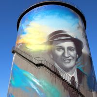 Hay World War II Painted Commemorative Water Towers Depicting Local Servicewoman