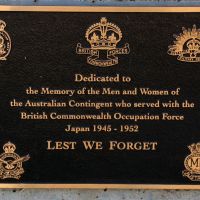 Swan Hill Wall Memorial Precinct Commemorative Plaque to the Men and Women who served with the BCOF in Japan