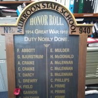 Murroon State School No 940 Great War Honour Roll