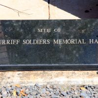 Commemorative Stone Marking Location of Turriff Soldiers Memorial Hall (now demolished) located between the Pioneer's and Service Personnel Rolls of Honour
