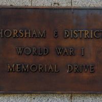 Horsham and District World War I Memorial Plaque at Entrance to the Drive