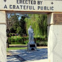 Deniliquin War Memorial with Vietnam War Memorial Soldier and Dedication Plaques in the Background