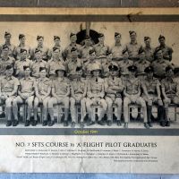 Deniliquin No 7 Flying Training School Photograph of No 7 FTS Course 16 Pilot Graduates Displayed Within Airport Terminal Building