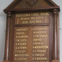 Birregurra Lodge No 246 WWII Honour Roll