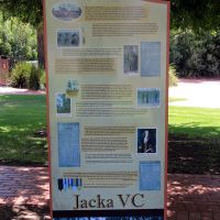 Captain Albert Jacka, VC Memorial Sculpture Interpretative Board Located in the Wedderburn Soldiers' Memorial Park